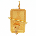 24K gold snake wrapped around 1 oz PAMP Suisse Liberty gold bar pendant.