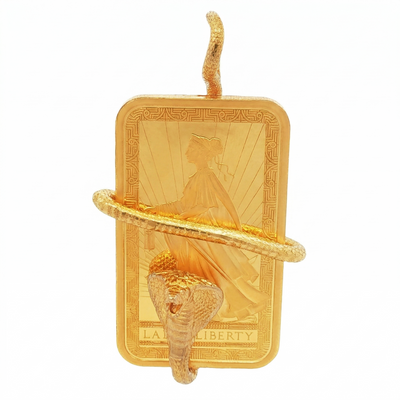 Handmade 24K Gold Snake Wrapped Around 1 oz PAMP Suisse 71280