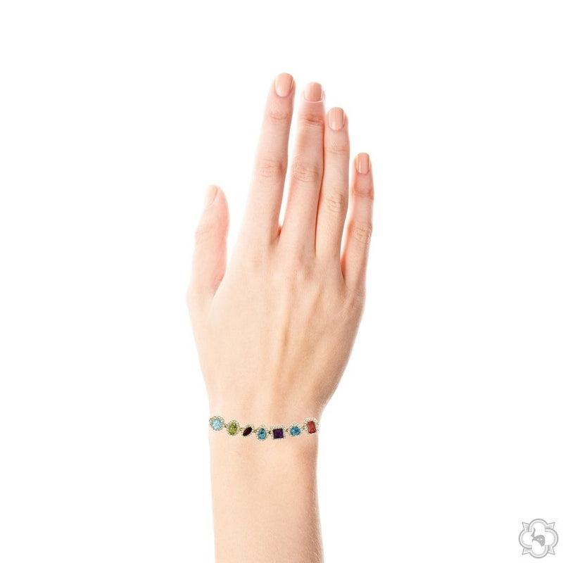 10K Gold Harmony of Shapes Gemstone Bracelet, photo 5 of 5