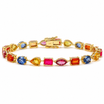 Harmony Shape Multicolor Sapphire Tennis Bracelet 71628