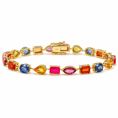 Harmony Shape Multicolor Sapphire Tennis Bracelet 71628
