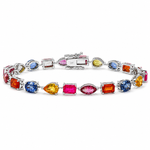 Harmony Shape Multicolor Sapphire Tennis Bracelet 71628