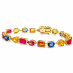 Harmony Shape Multicolor Sapphire Tennis Bracelet 71628