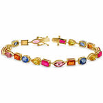 Harmony Shape Multicolor Sapphire Tennis Bracelet 71628