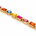 Harmony Shape Multicolor Sapphire Tennis Bracelet 71628