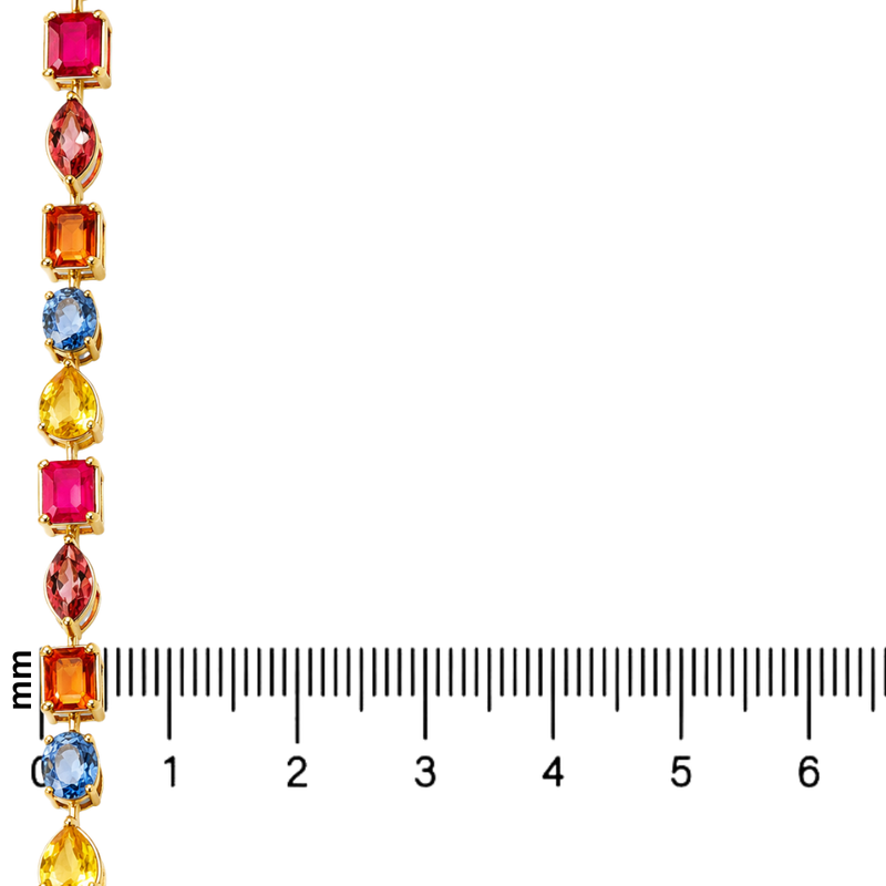 Harmony Shape Multicolor Sapphire Tennis Bracelet 71628