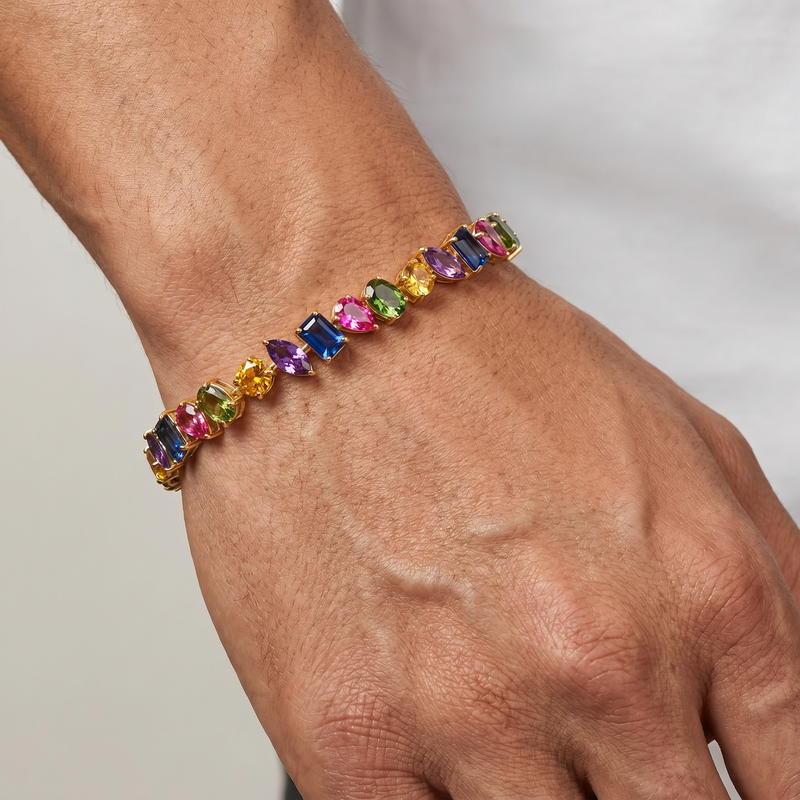 Harmony of Shapes Multicolor Sapphire Tennis Bracelet 71366