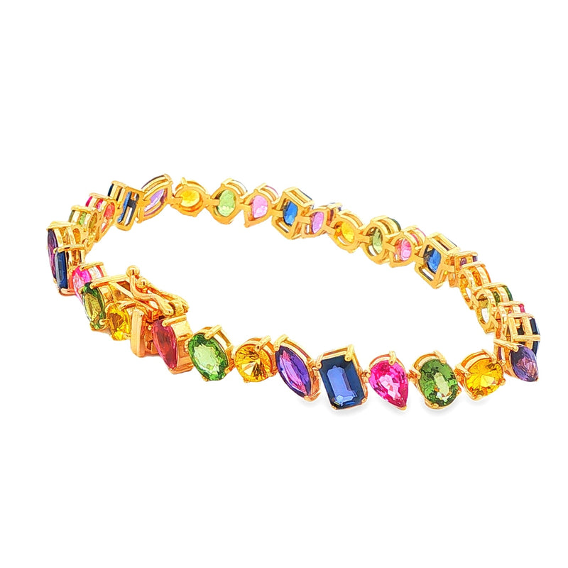 Harmony of Shapes Multicolor Sapphire Tennis Bracelet 71366