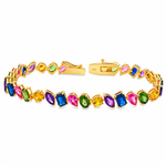 Harmony of Shapes Multicolor Sapphire Tennis Bracelet 71366