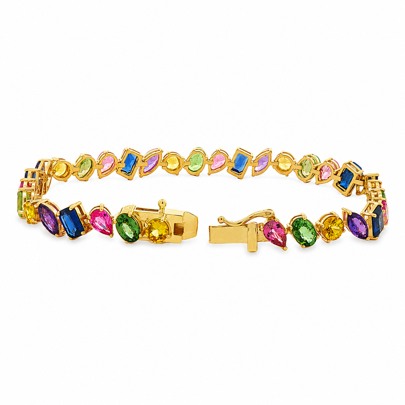 Harmony of Shapes Multicolor Sapphire Tennis Bracelet 71366