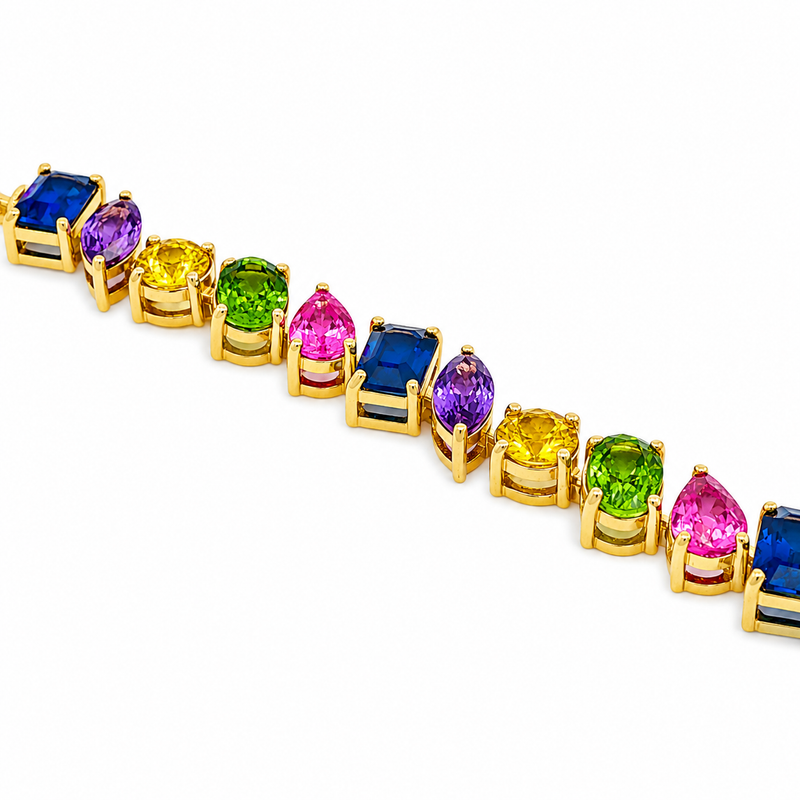 Harmony of Shapes Multicolor Sapphire Tennis Bracelet 71366