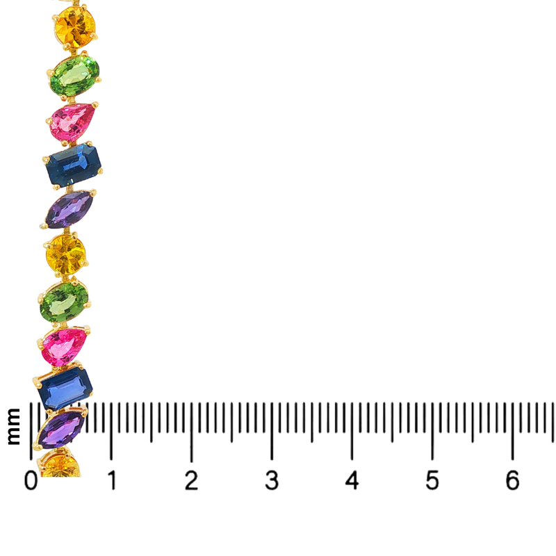Harmony of Shapes Multicolor Sapphire Tennis Bracelet 71366