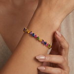 Harmony of Shapes Multicolor Sapphire Tennis Bracelet 71366