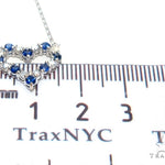 Heart Blue Sapphire Diamond Necklace 40833 - Image 10