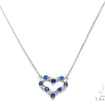 Heart Blue Sapphire Diamond Necklace 40833 - Image 1