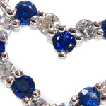 Heart Blue Sapphire Diamond Necklace 40833 - Image 4