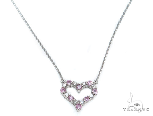 Heart Pink Sapphire Diamond Necklace 40829 - Image 1