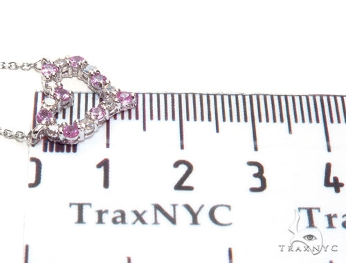 Heart Pink Sapphire Diamond Necklace 40829 - Image 10