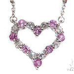 Heart Pink Sapphire Diamond Necklace 40829 - Image 3