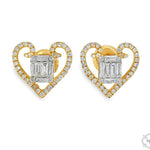Heart Shape Baguette Diamond  Earrings 70308 - Image 1