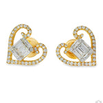 Heart Shape Baguette Diamond  Earrings 70308 - Image 2