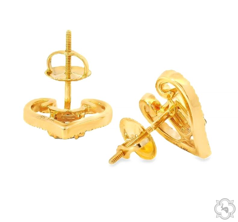 Heart Shape Baguette Diamond  Earrings 70308 - Image 4