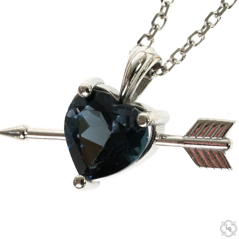Heart Shape Blue London Topaz Necklace Medium 70235 - Image 4