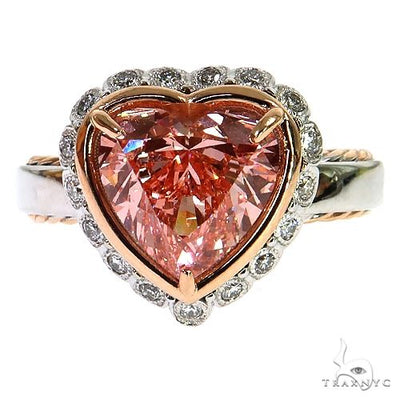 Heart Shape Fancy Vivid Pink Diamond Ring (Lab) 68657 - Image 1