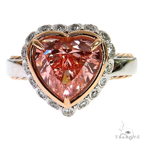 Heart Shape Fancy Vivid Pink Diamond Ring (Lab) 68657 - Image 1