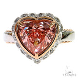 14K Gold Heart Shape Fancy Vivid Pink Diamond Ring (Lab) 68657