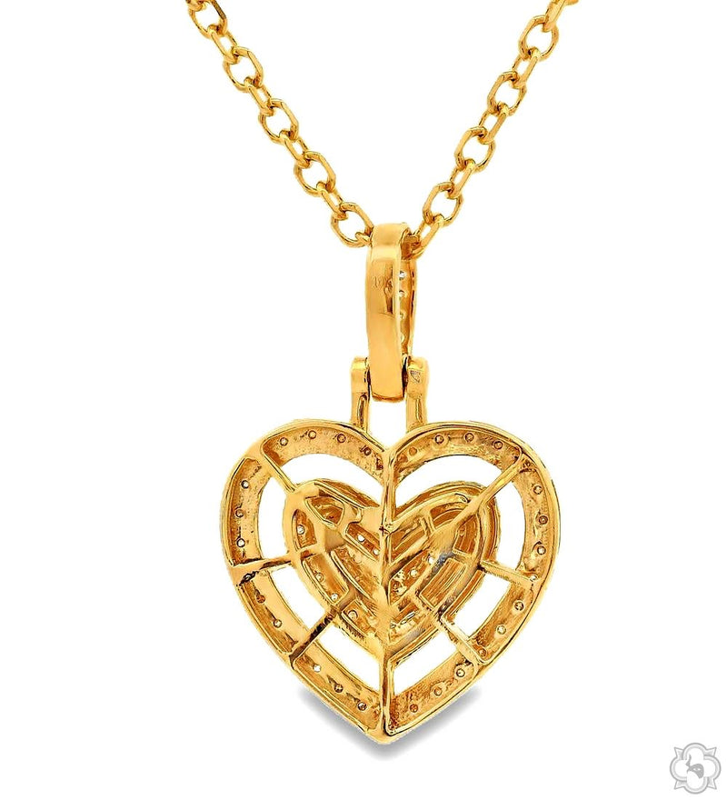 10K Gold Heart Shape Diamond Necklace, photo 5 of 9