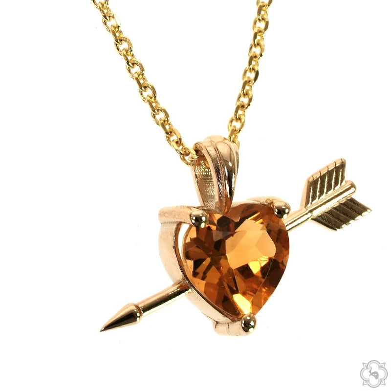 Heart Shape Citrin Necklace Medium 70234 - Image 2