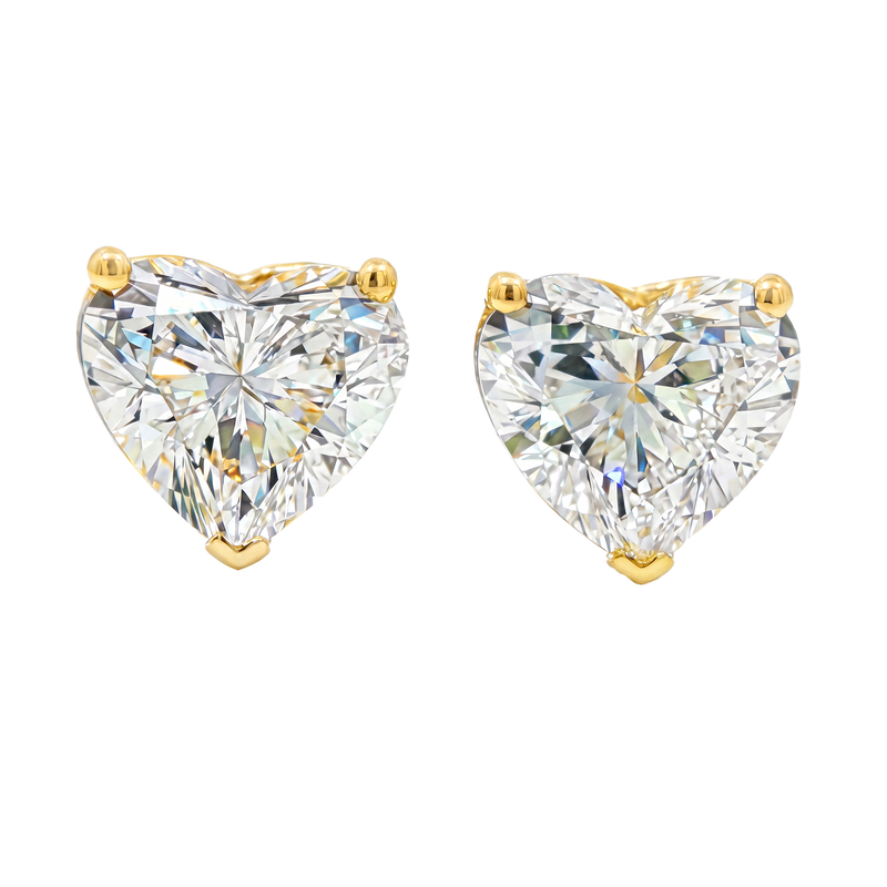 Heart Shape Diamond Stud Earrings 4 Ct  71386