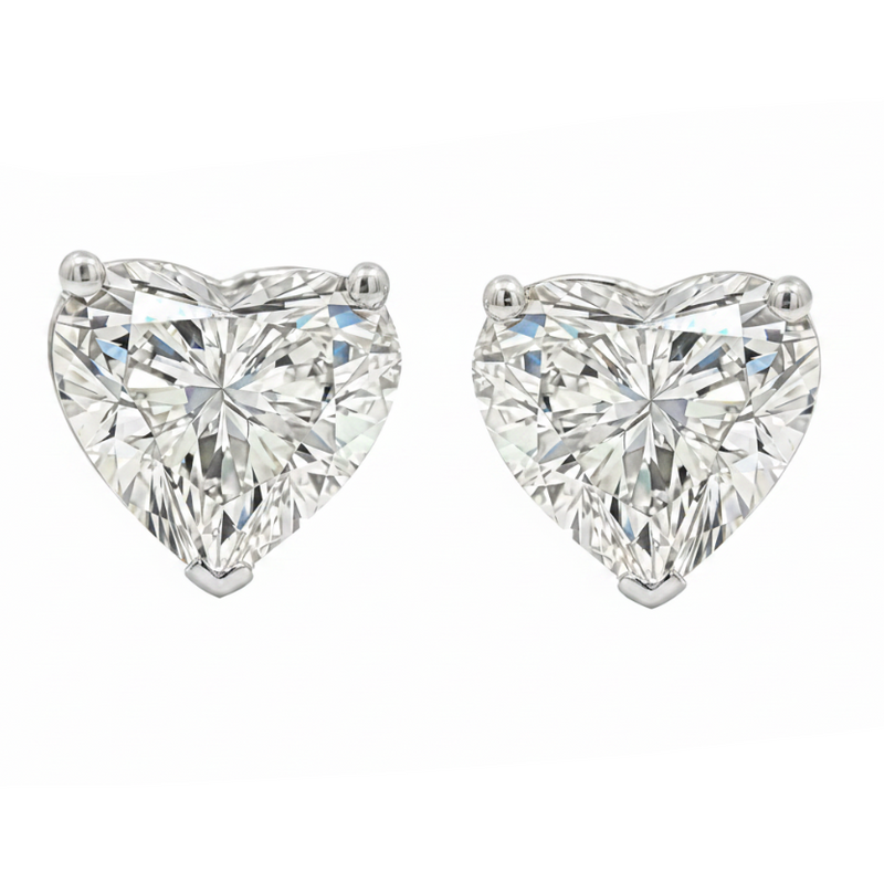 Heart Shape Diamond Stud Earrings 4 Ct  71386