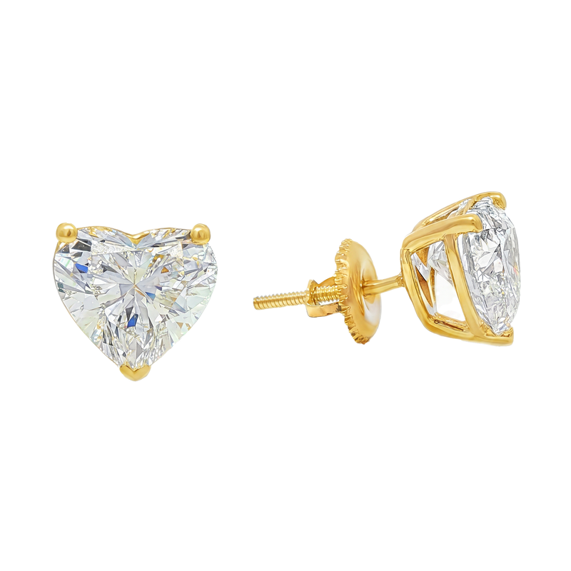 Heart Shape Diamond Stud Earrings 4 Ct  71386