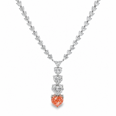 Heart Cascade Diamond Lariat Necklace 71630