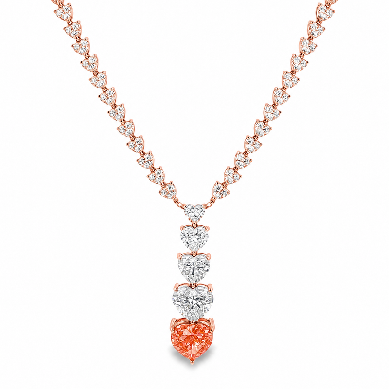 Heart Cascade Diamond Lariat Necklace 71630