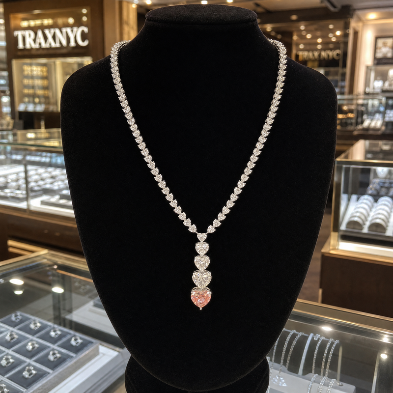 Heart Cascade Diamond Lariat Necklace 71630