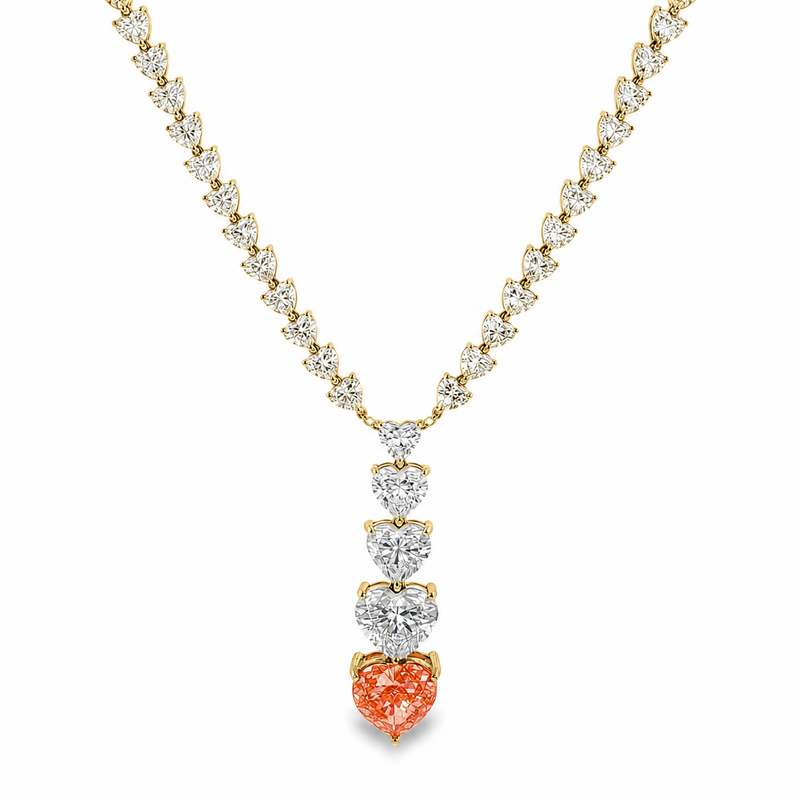 Heart Cascade Diamond Lariat Necklace 71630