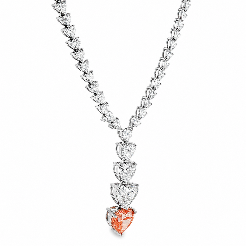 Heart Cascade Diamond Lariat Necklace 71630