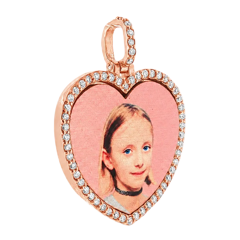 Heart Diamond Photo Pendant 25mm 71426