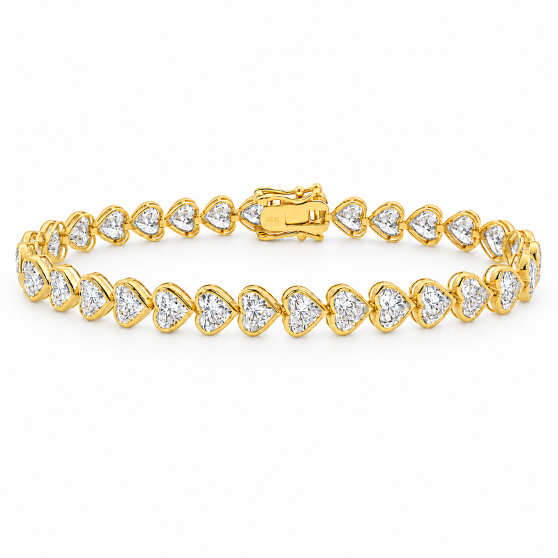 Heart Shape Diamond Tennis Bracelet 71809