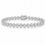 Heart Shape Diamond Tennis Bracelet 71809
