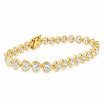 Heart Shape Diamond Tennis Bracelet 71809