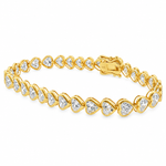 Heart Shape Diamond Tennis Bracelet 71809