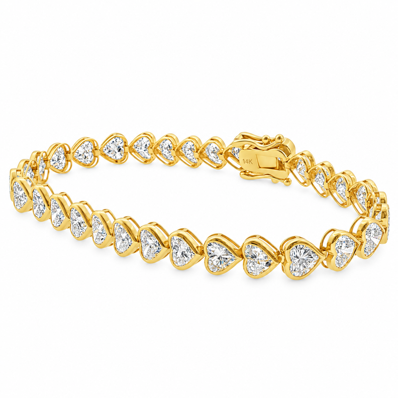Heart Shape Diamond Tennis Bracelet 71809