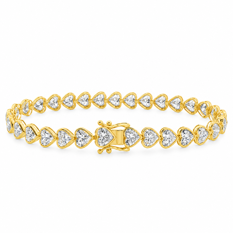 Heart Shape Diamond Tennis Bracelet 71809