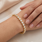 Heart Shape Diamond Tennis Bracelet 71809