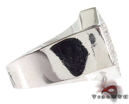 Hexagon Silver Diamond Ring 28060 - Image 4