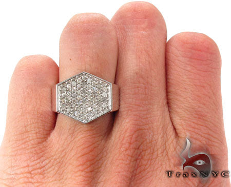 Hexagon Silver Diamond Ring, photo 7 of 7
